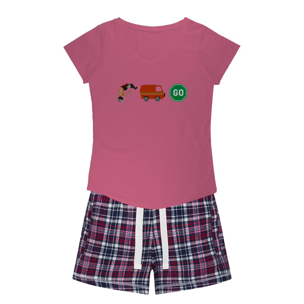 "You Can't Stop" Aerial Van Go - USA Women's Pajamas w/ Flannel Shorts