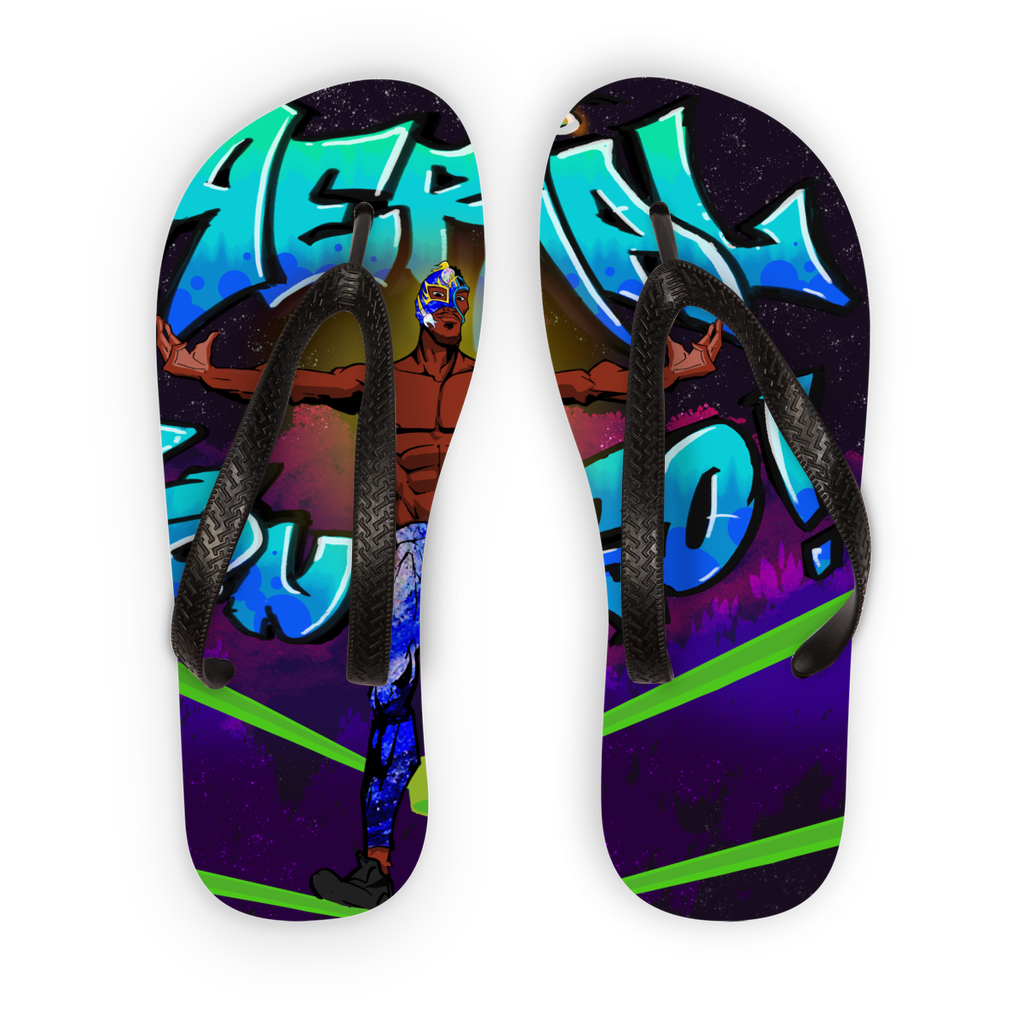 "Art Redeemer" - Aerial Van Go (USA) Youthwear Flip Flops