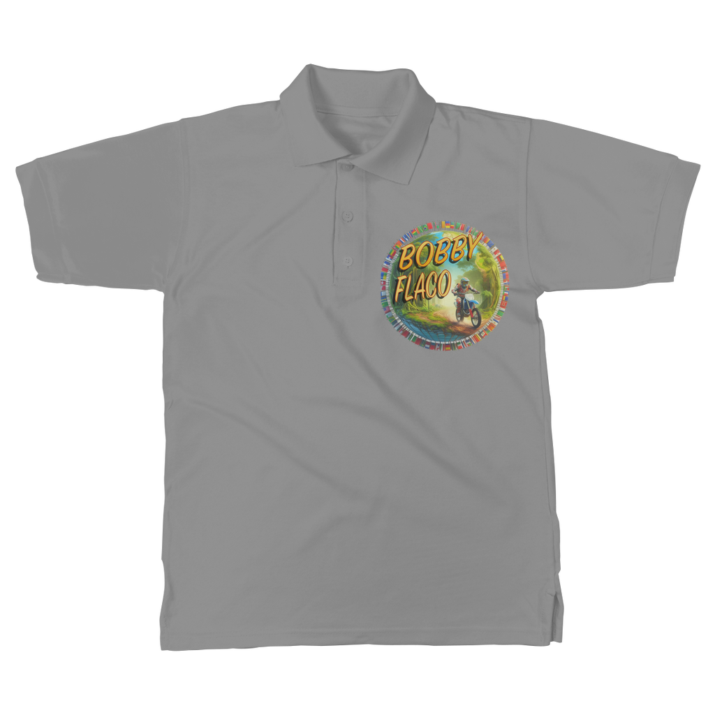 "Bike the World" Bobby Flaco - USaA Unisex Adult Polo Shirt