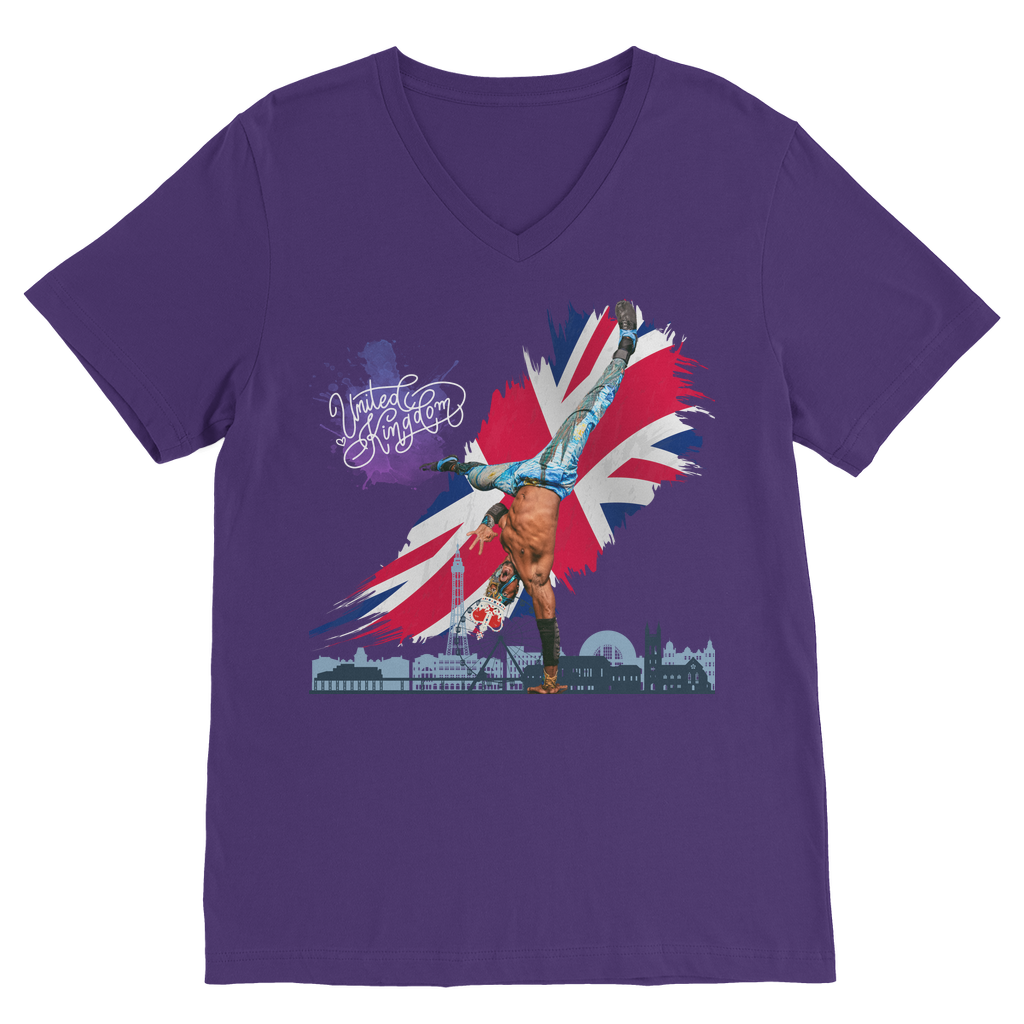 "Van Go to UK" - Aerial Van Go V Neck Tee