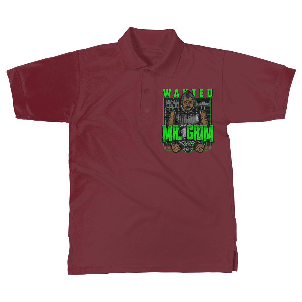 MR. Grim "Wanted" Unisex Adult Polo Shirt