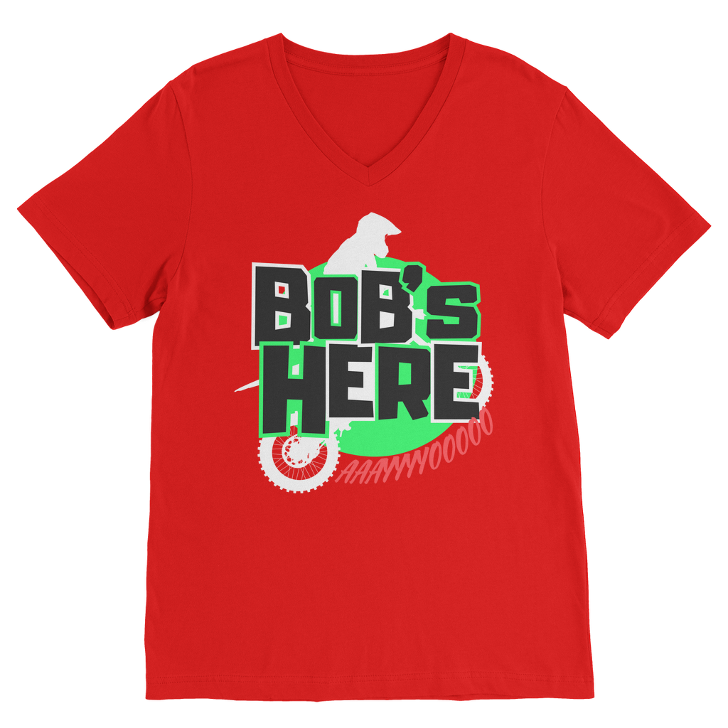 "Bob's Here" Bobby Flaco - USA V Neck Tee