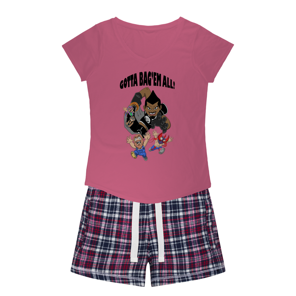 MR. Grim "Gotta Bag Em All" Women's Pajamas w/ Flannel Shorts