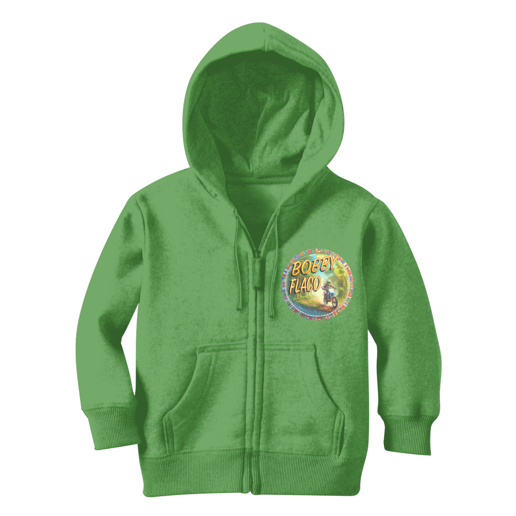 "Bike the World" Bobby Flaco - USaA Youthwear Zip Hoodie