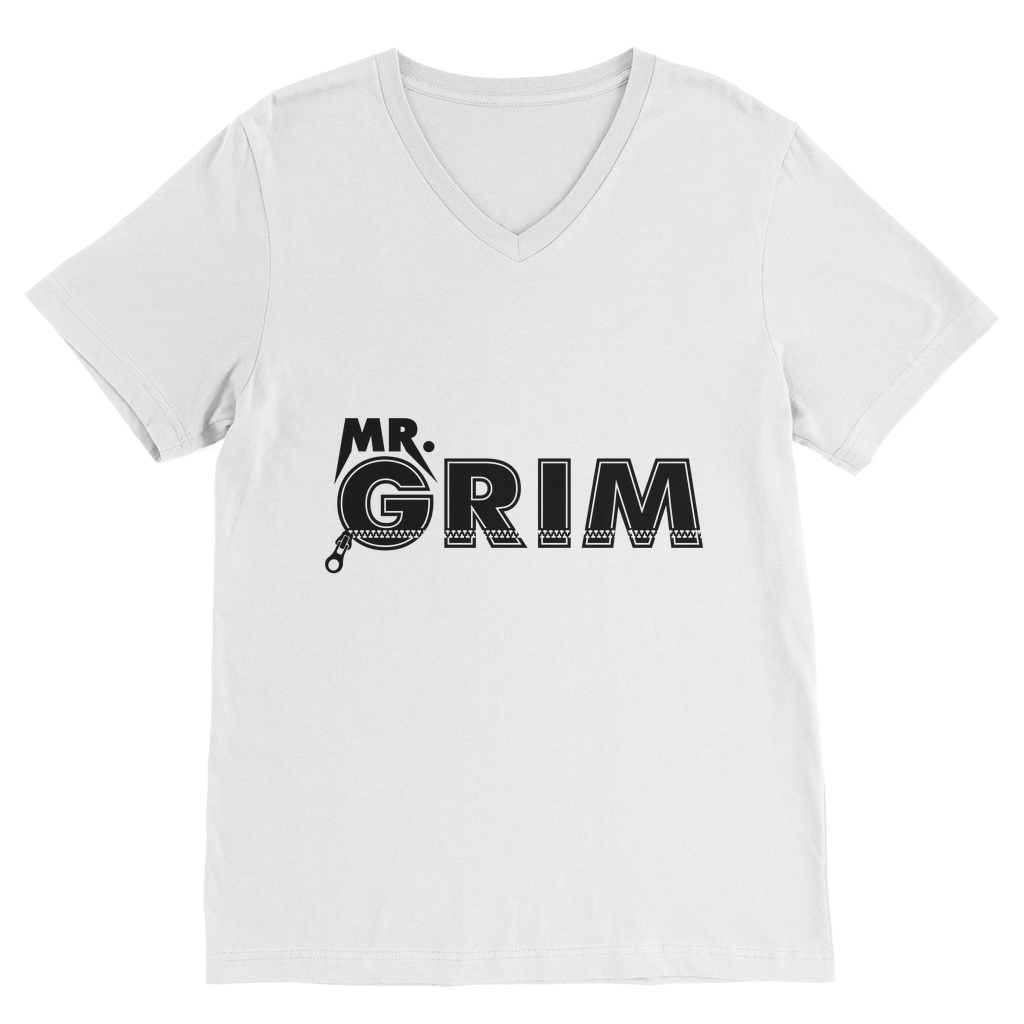 MR. Grim "Zipped Up" Unisex V Neck Tee