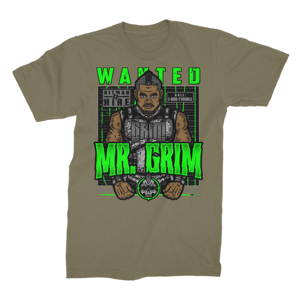 MR. Grim "Wanted" Premium Jersey Adult T-Shirt