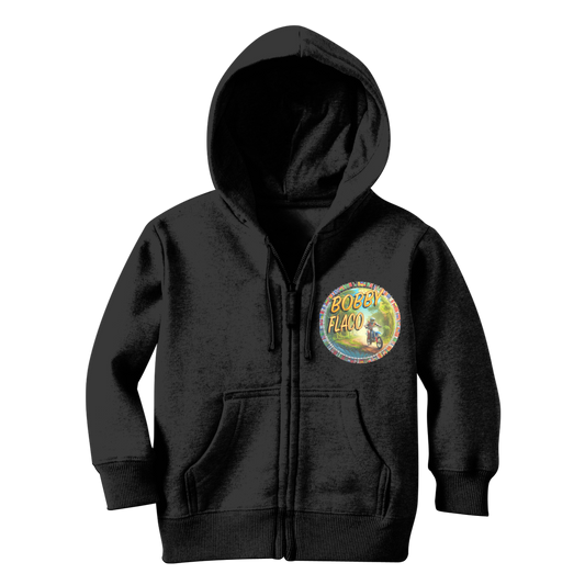 "Bike the World" Bobby Flaco - USaA Youthwear Zip Hoodie