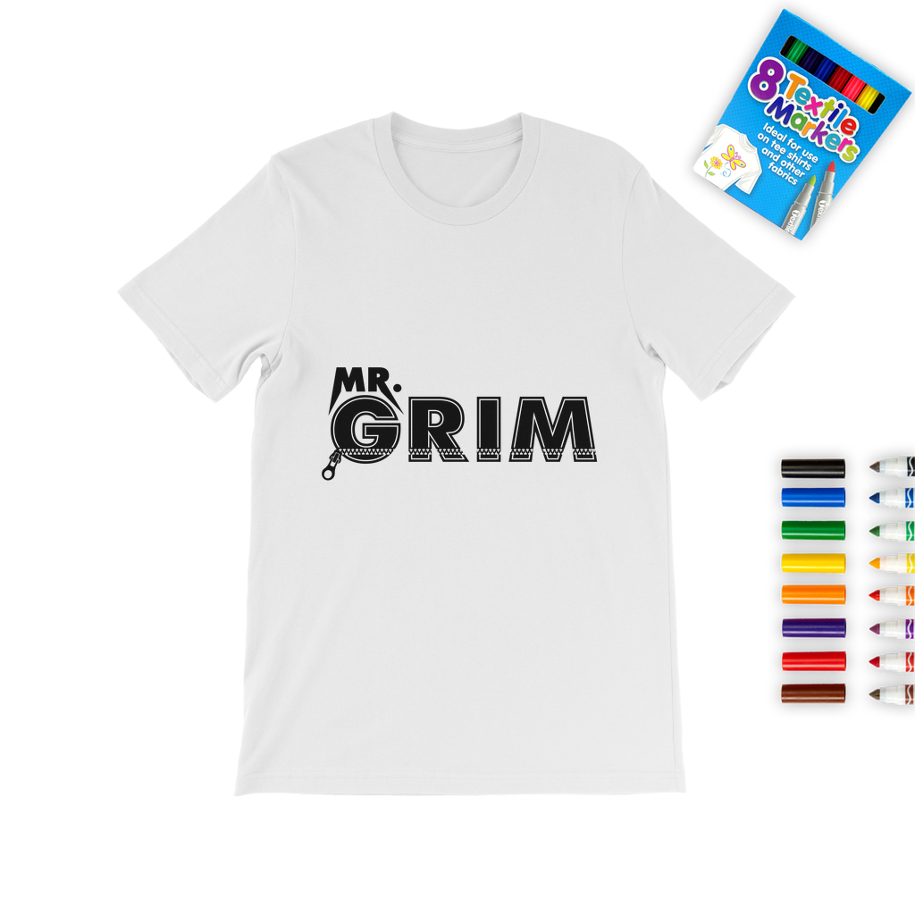 MR. Grim "Zipped Up" Color Me! Tee with Marker Set