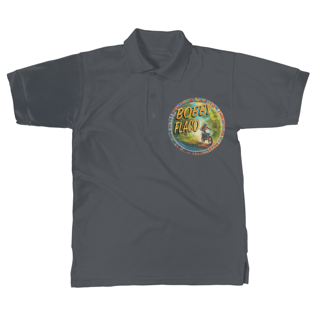 "Bike the World" Bobby Flaco - USaA Unisex Adult Polo Shirt