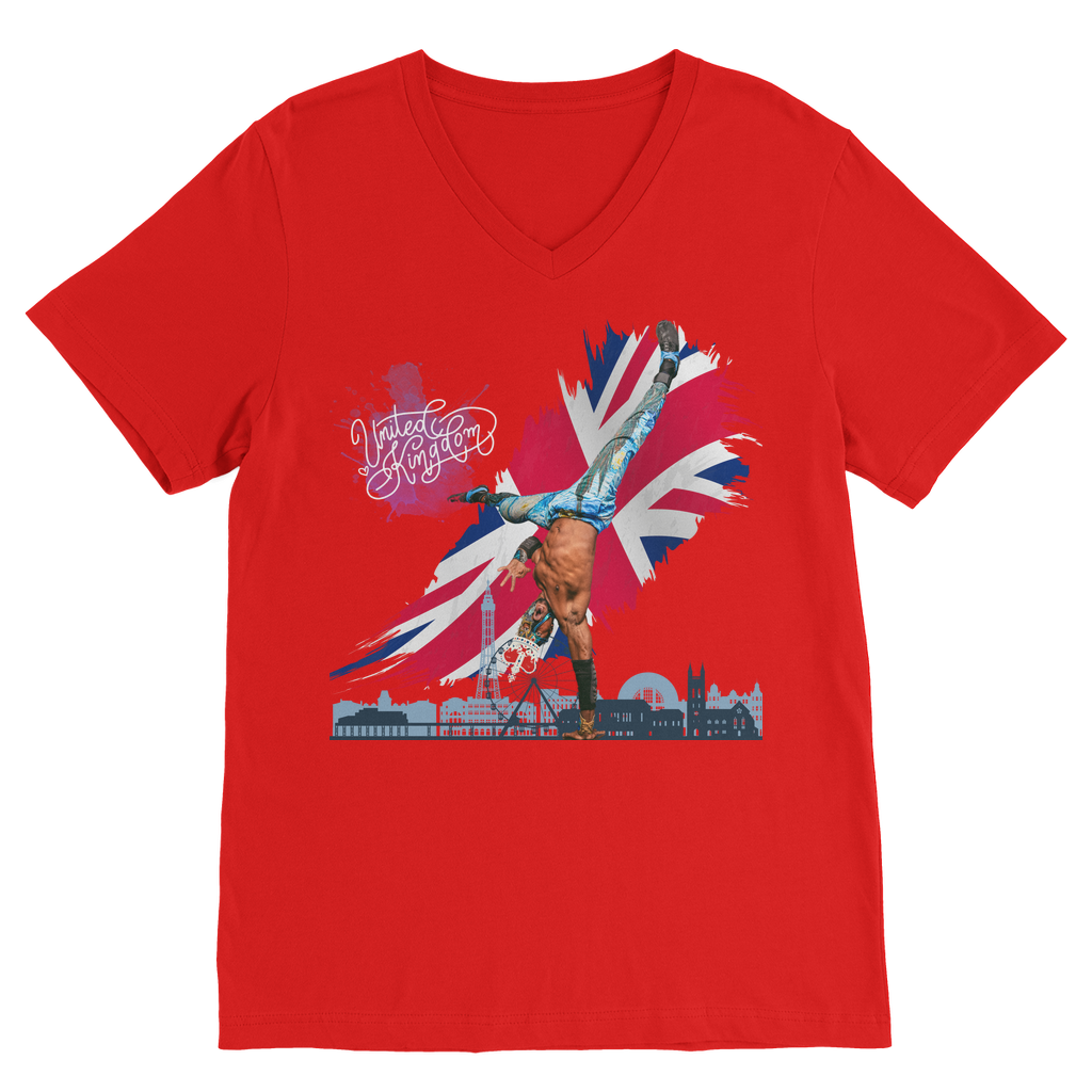 "Van Go to UK" - Aerial Van Go V Neck Tee