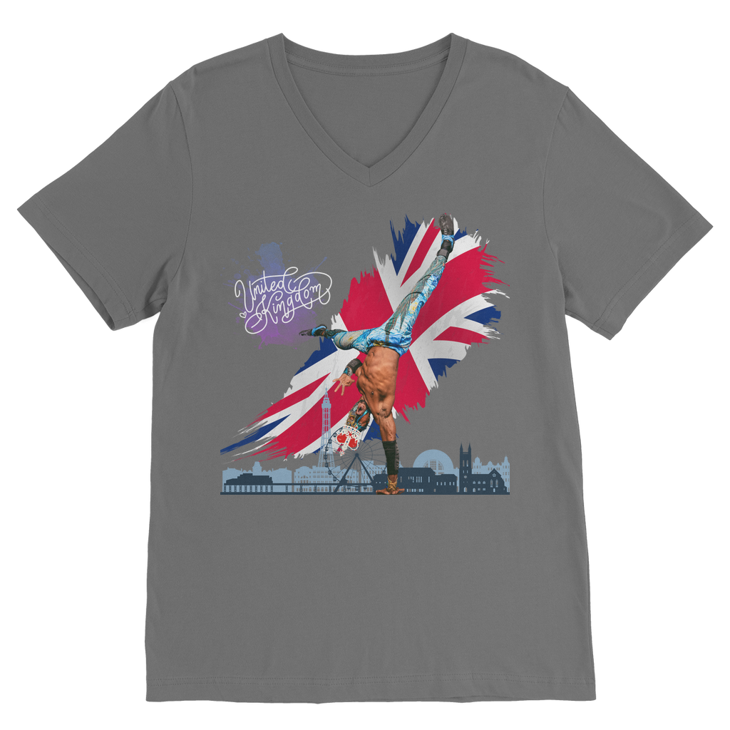 "Van Go to UK" - Aerial Van Go V Neck Tee