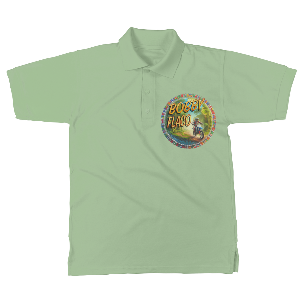 "Bike the World" Bobby Flaco - USaA Unisex Adult Polo Shirt
