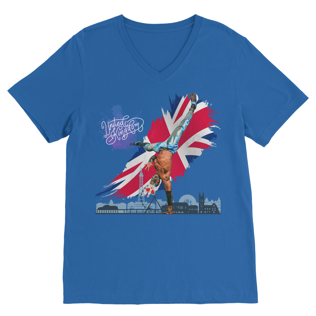 "Van Go to UK" - Aerial Van Go Unisex V Neck Tee