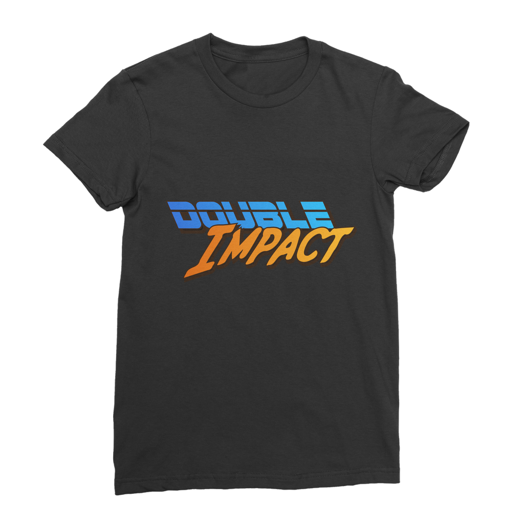 Double Impact (USA) Blue and Orange Women's Wear T-Shirt