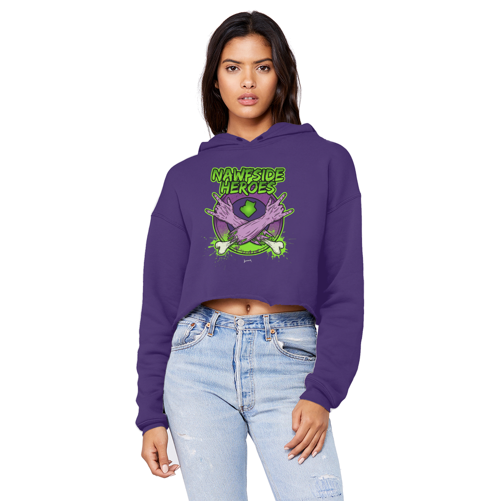 Nawfside Heroes (USA) "Coat of Arms" Unisex Crop Top Boyfriend Hoodie