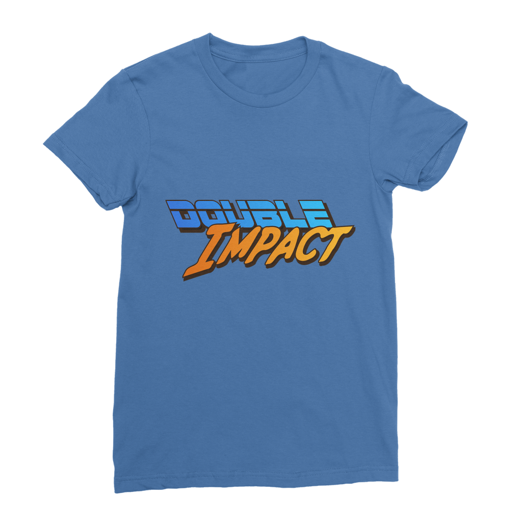 Double Impact (USA) Blue and Orange Women's Wear T-Shirt