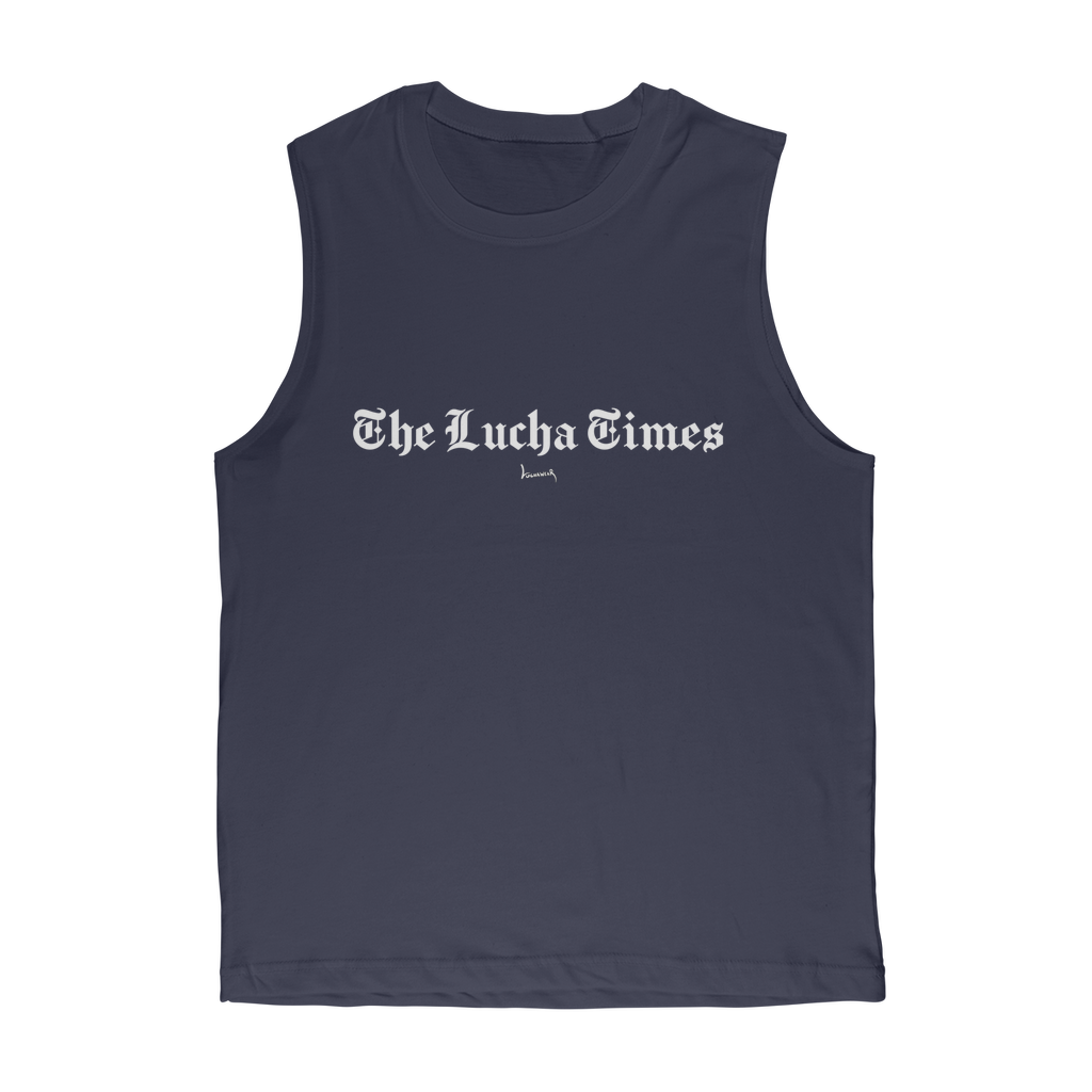 Lucha Times (White) Premium Adult Muscle TankTop