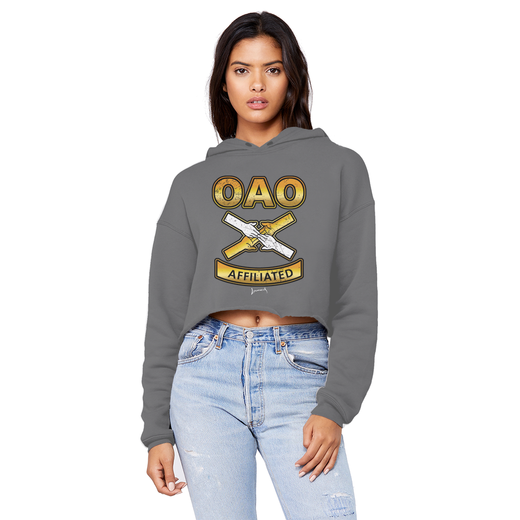 Over All Obstacles (USA) "Coat of Arms" Unisex Crop Top Boyfriend Hoodie