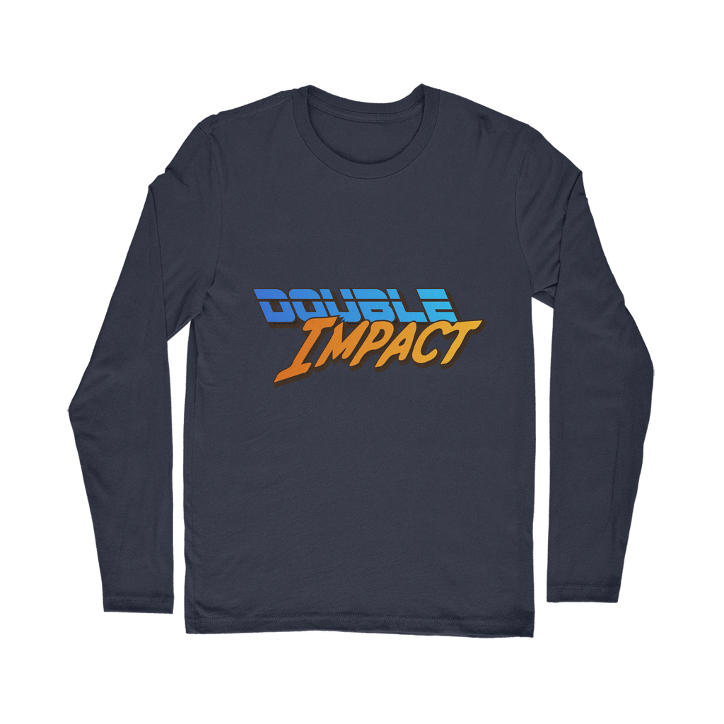 Double Impact (USA) Blue and Orange Unisex Long Sleeve Tee