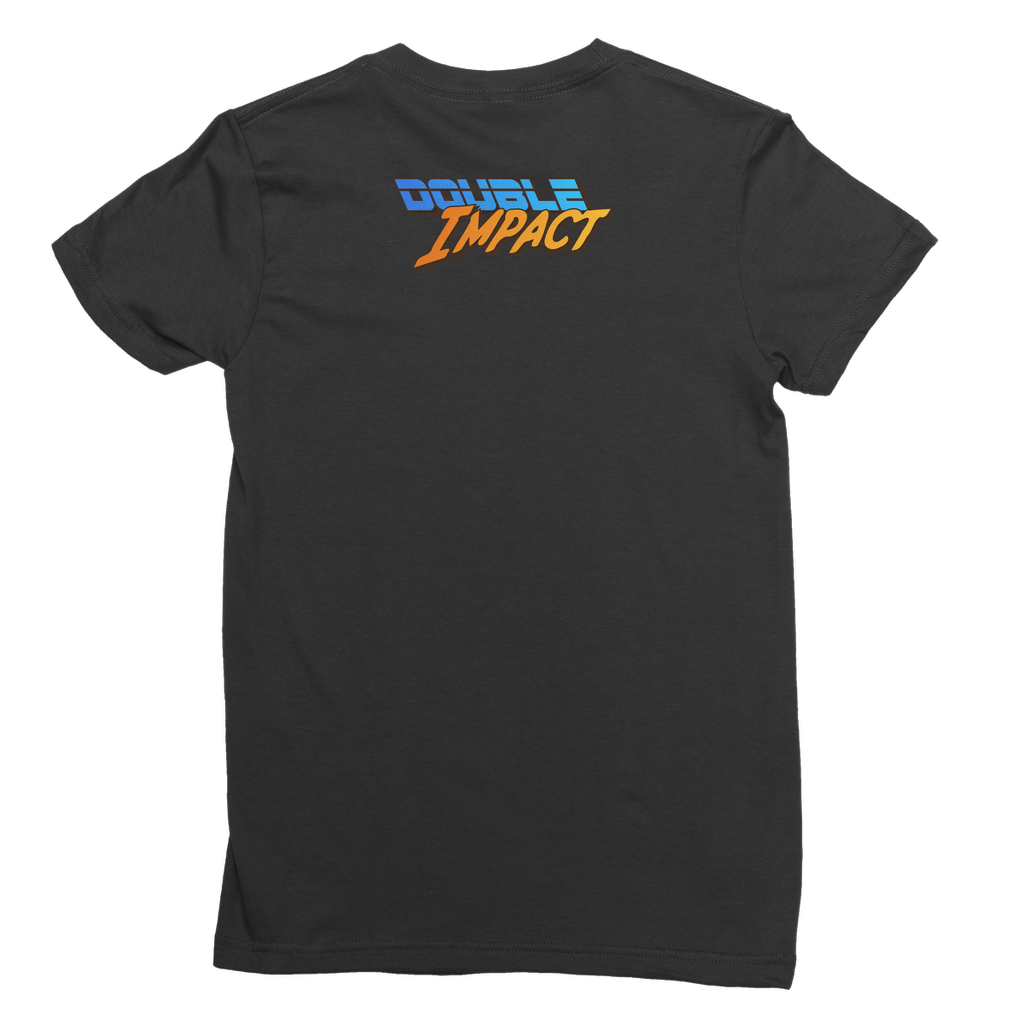 Double Impact (USA) Blue and Orange Women's Wear T-Shirt