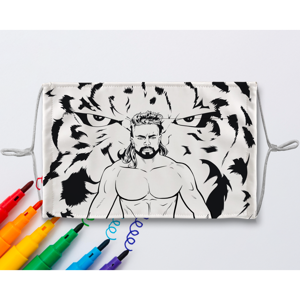 Brian Pillman Jr. (USA) "Tiger Power" Color Me! Facemask with Marker Set