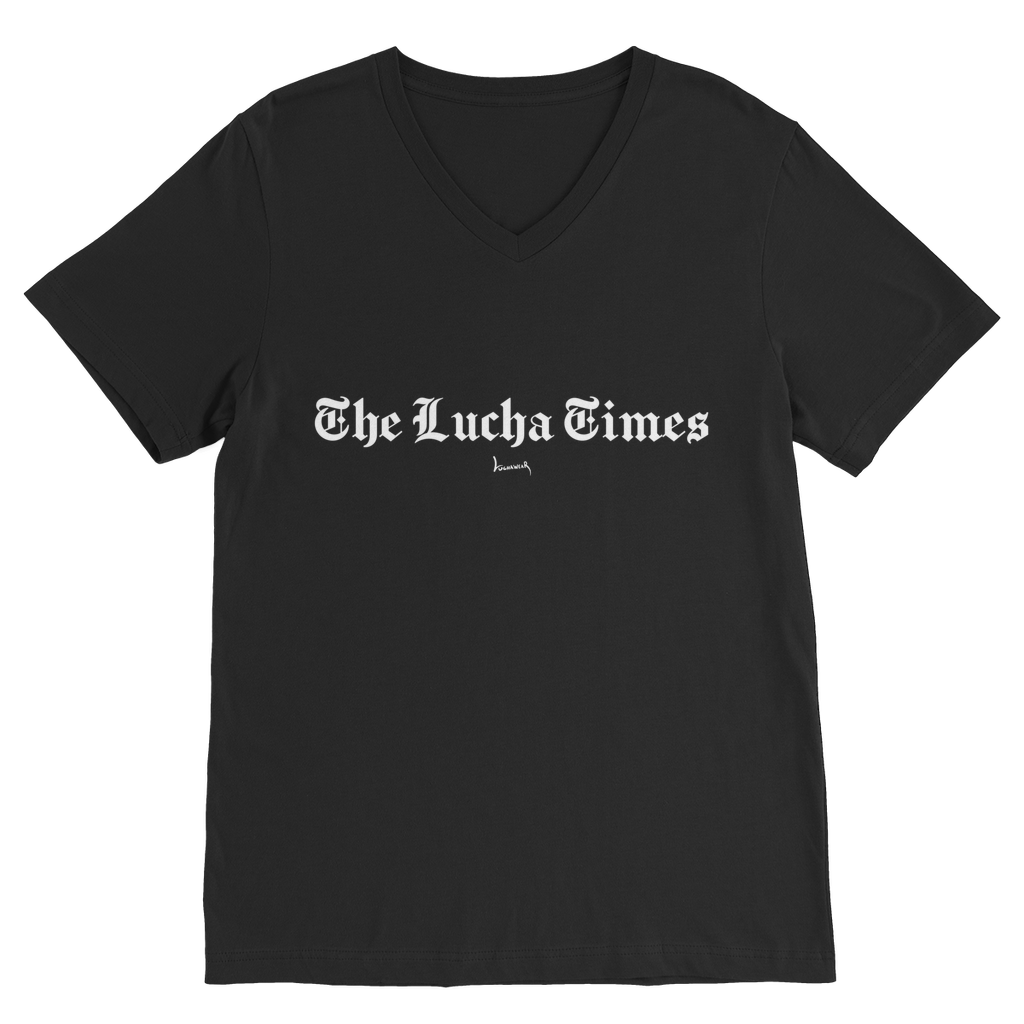 Lucha Times (White) Unisex V Neck Tee