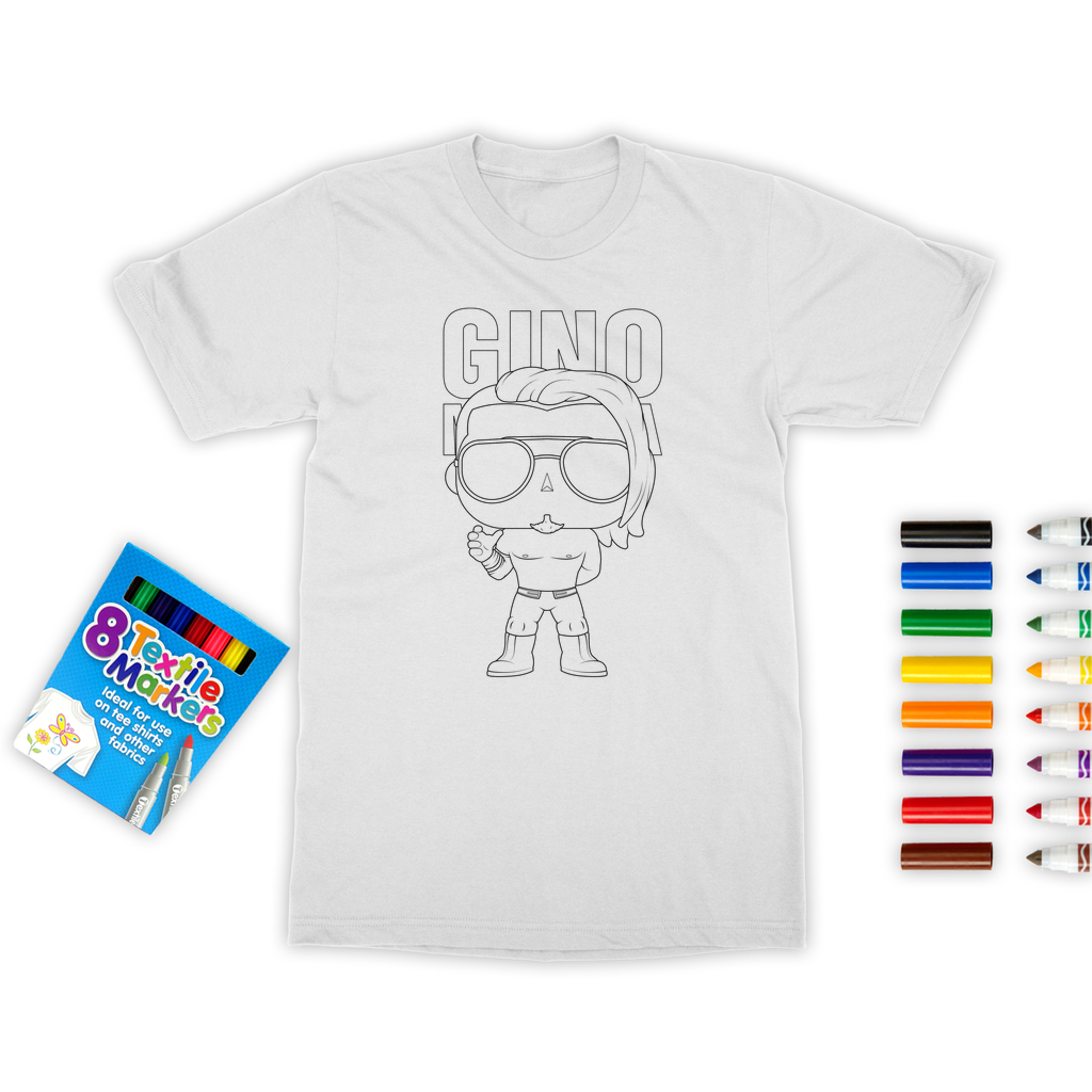 Gino Medina (USA) "Lil Gino" Color Me! Tee with Marker Set