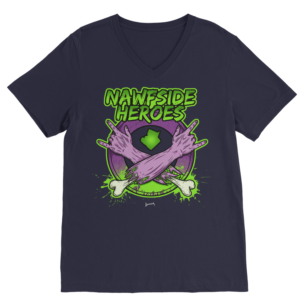 Nawfside Heroes (USA) "Coat of Arms" V Neck Tee