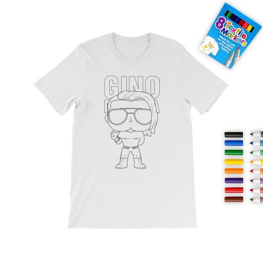 Gino Medina (USA) "Lil Gino" Color Me! Tee with Marker Set