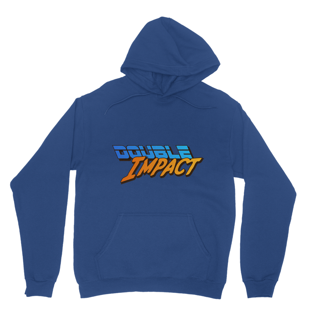 Double Impact (USA) Blue and Orange Pullover Hoodie