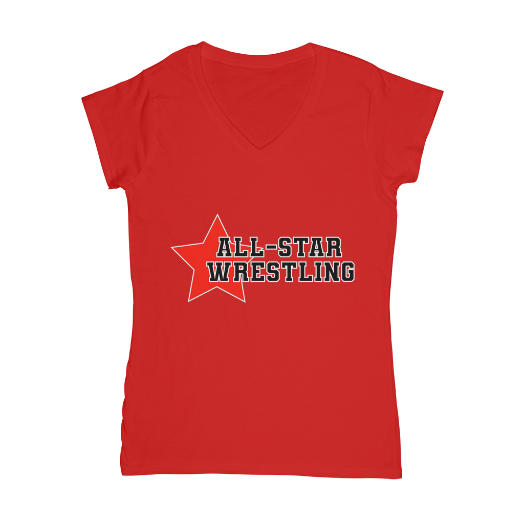 All Star (USA) "All Star Wrestling" Women's Wear V-Neck T-Shirt