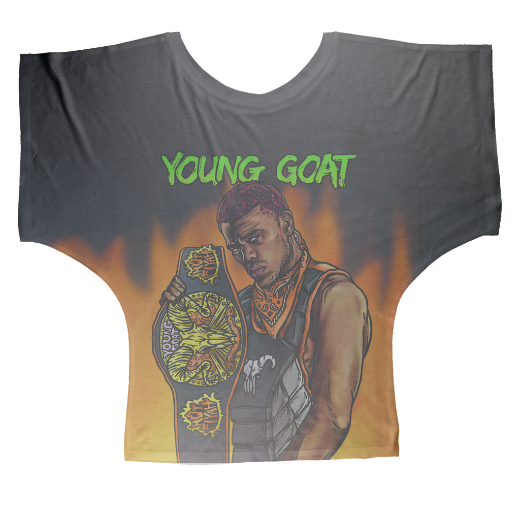 Myron Reed (USA) "Young Goat" Women's Wear Batwing Top