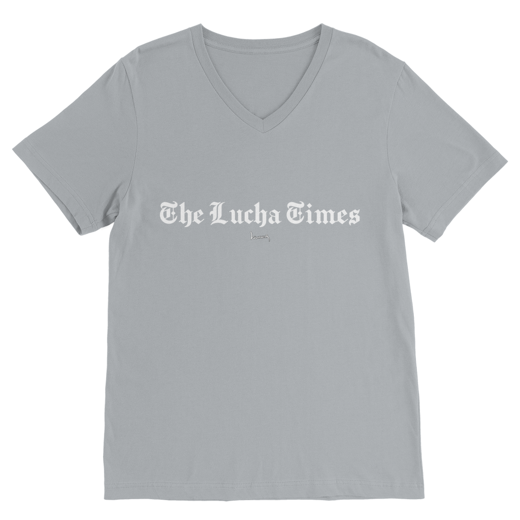 Lucha Times (White) V Neck Tee