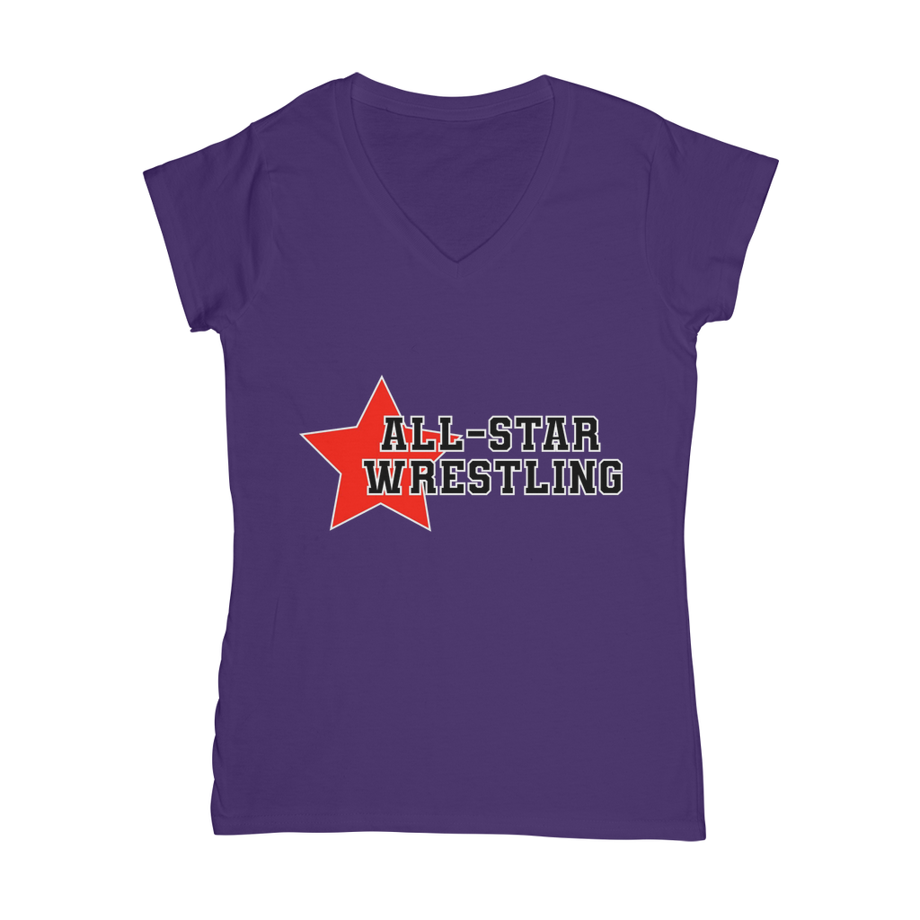 All Star (USA) "All Star Wrestling" Women's Wear V-Neck T-Shirt