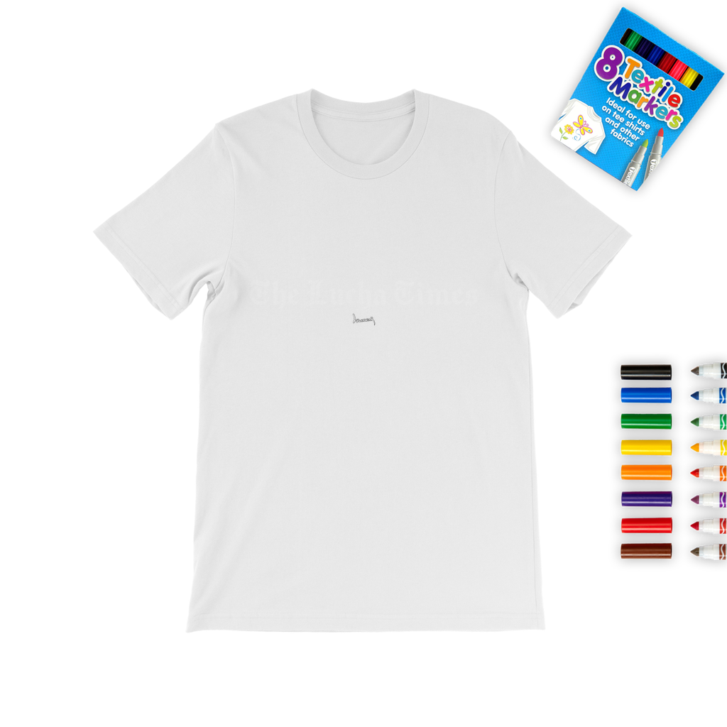 Lucha Times (White) Color Me! Tee with Marker Set