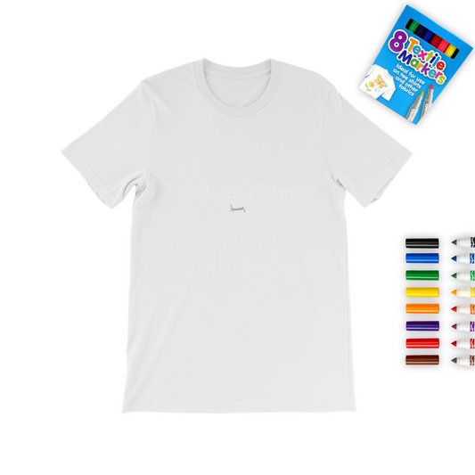Lucha Times (White) Color Me! Tee with Marker Set