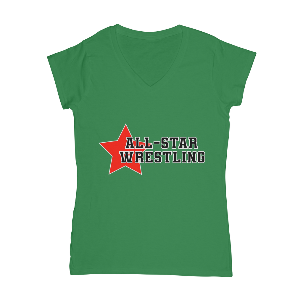 All Star (USA) "All Star Wrestling" Women's Wear V-Neck T-Shirt