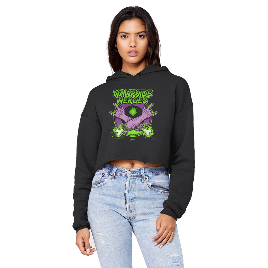 Nawfside Heroes (USA) "Coat of Arms" Unisex Crop Top Boyfriend Hoodie