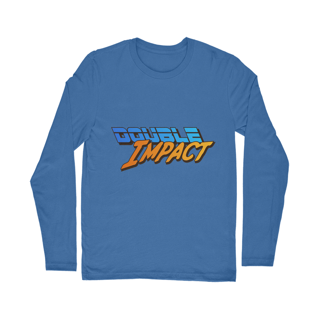 Double Impact (USA) Blue and Orange Unisex Long Sleeve Tee