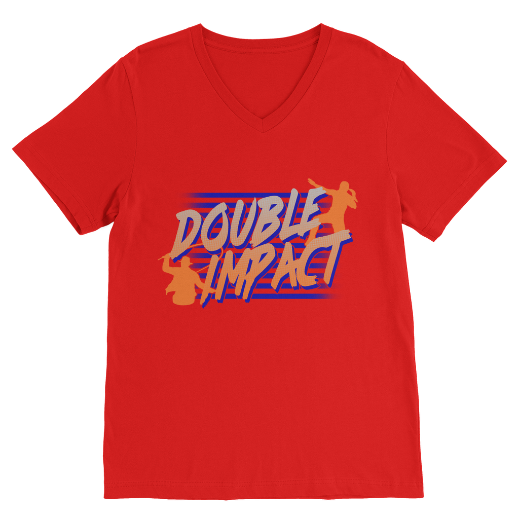 Double Impact (USA) "Logo" V Neck Tee