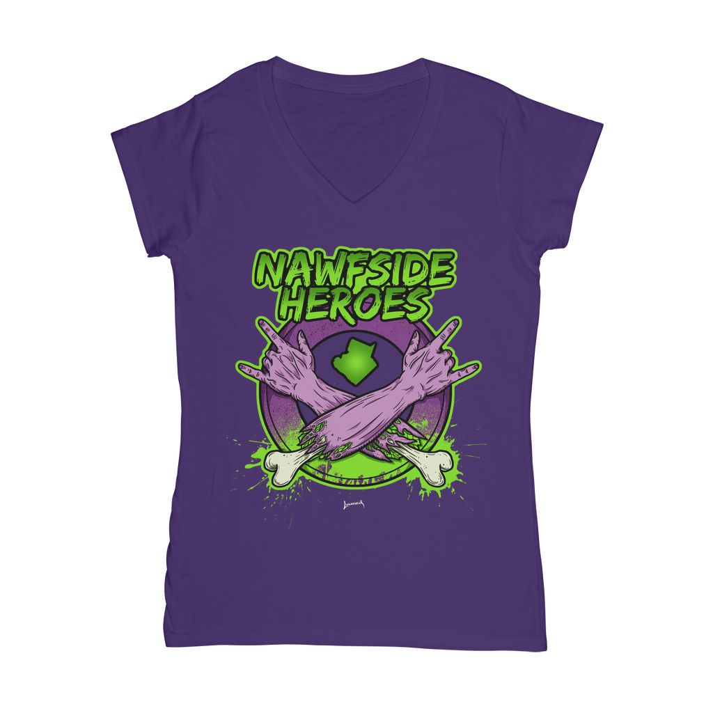 Nawfside Heroes (USA) "Coat of Arms" Women's Wear V-Neck T-Shirt