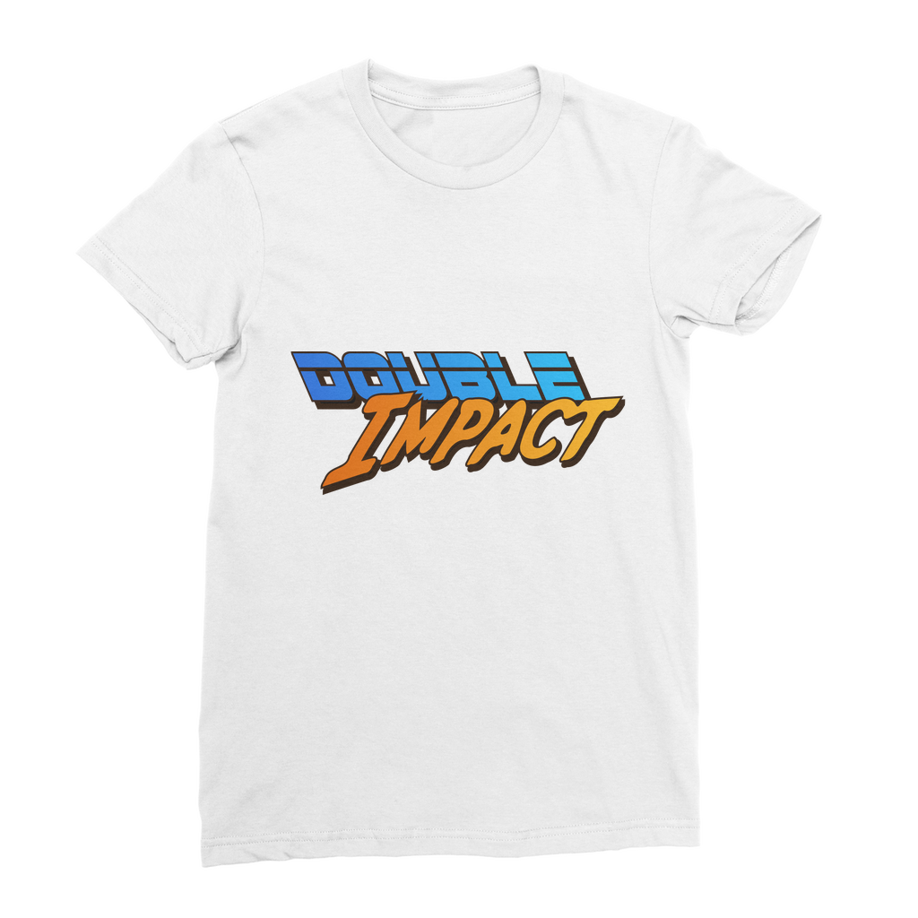 Double Impact (USA) Blue and Orange Women's Wear T-Shirt