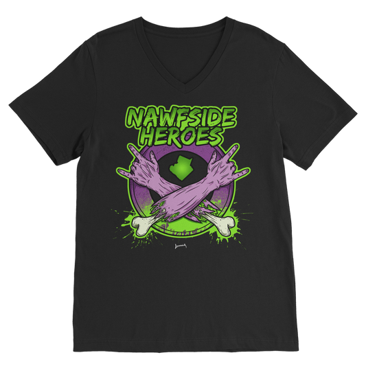 Nawfside Heroes (USA) "Coat of Arms" V Neck Tee