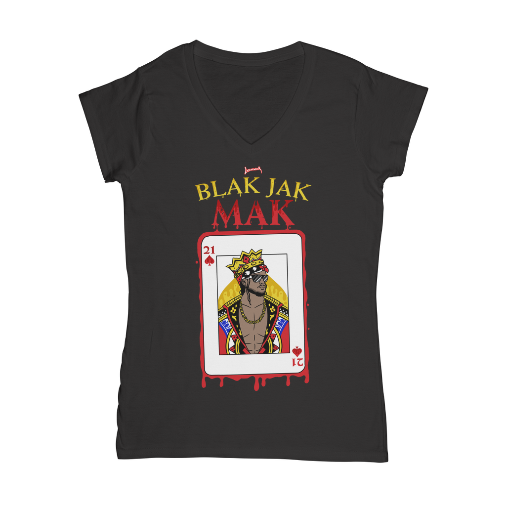Blak Jak Mak (USA) "King" Women's Wear V-Neck T-Shirt