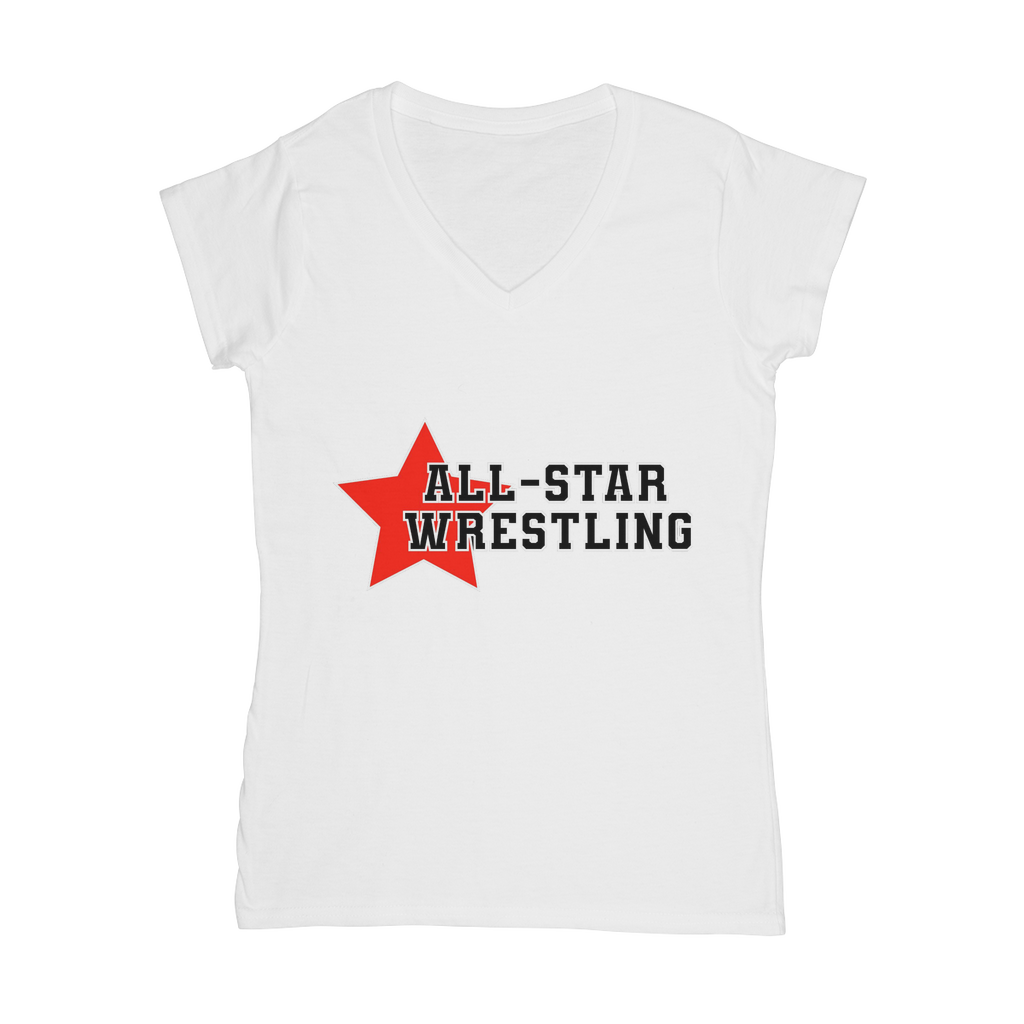 All Star (USA) "All Star Wrestling" Women's Wear V-Neck T-Shirt