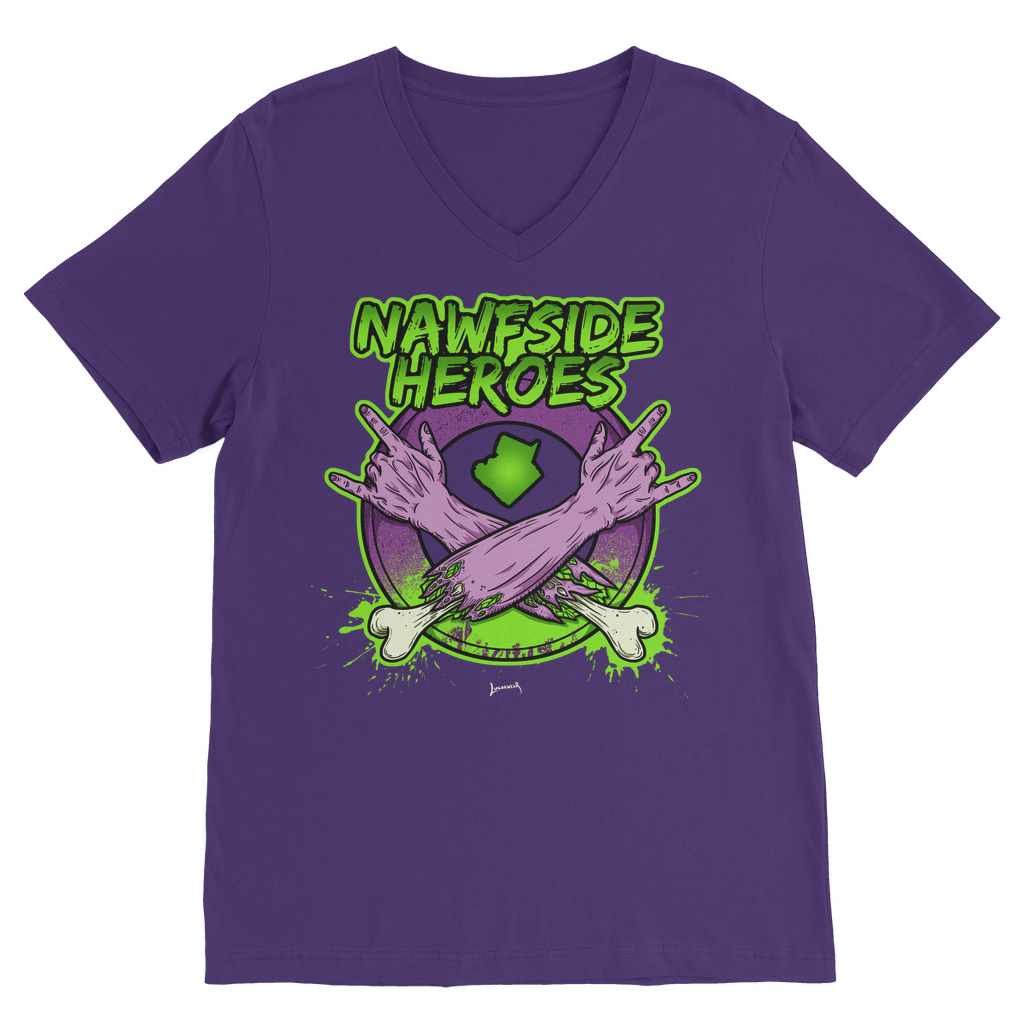 Nawfside Heroes (USA) "Coat of Arms" V Neck Tee