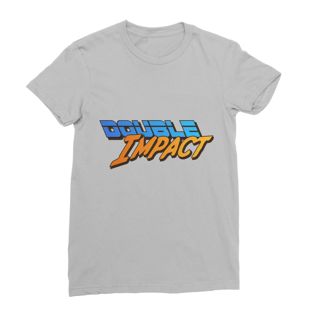 Double Impact (USA) Blue and Orange Women's Wear T-Shirt