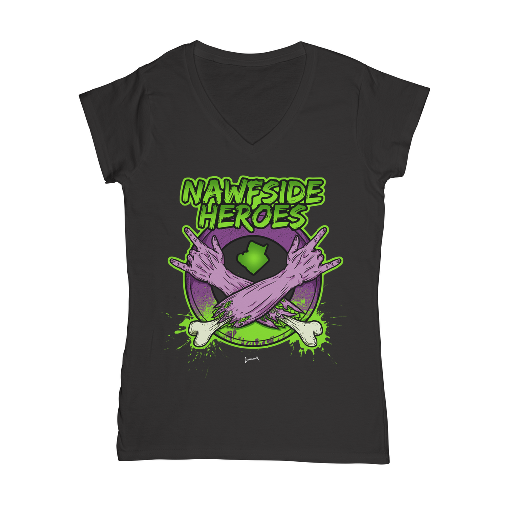 Nawfside Heroes (USA) "Coat of Arms" Women's Wear V-Neck T-Shirt