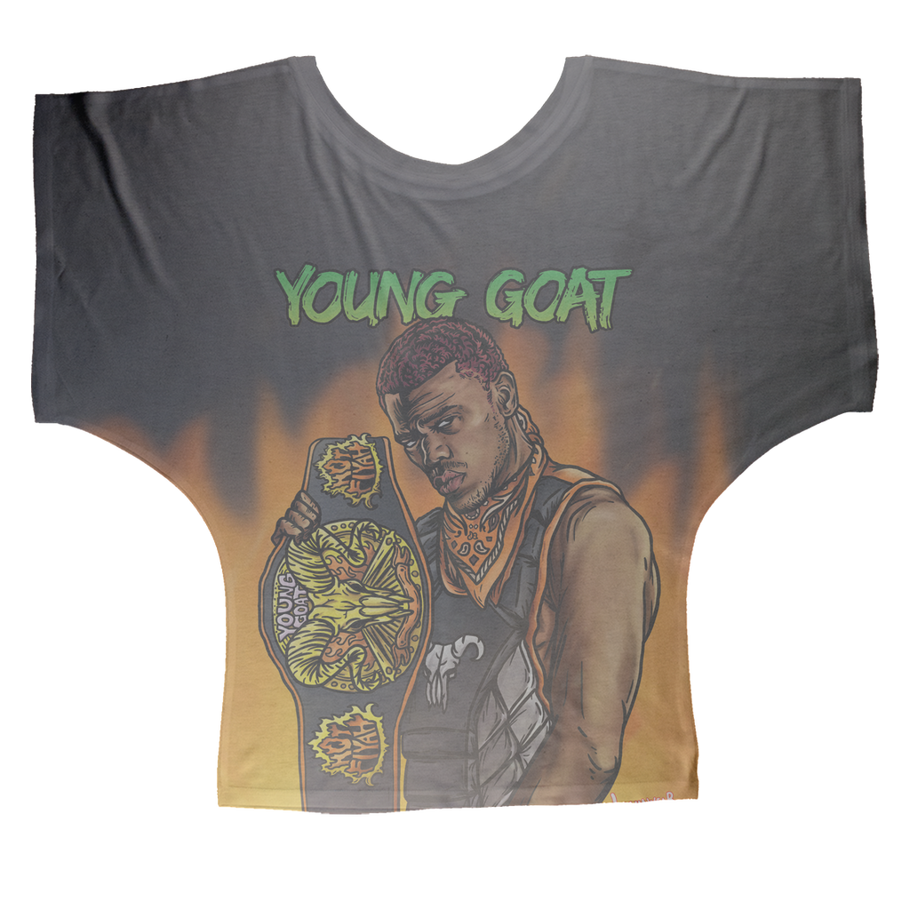 Myron Reed (USA) "Young Goat" Women's Wear Batwing Top