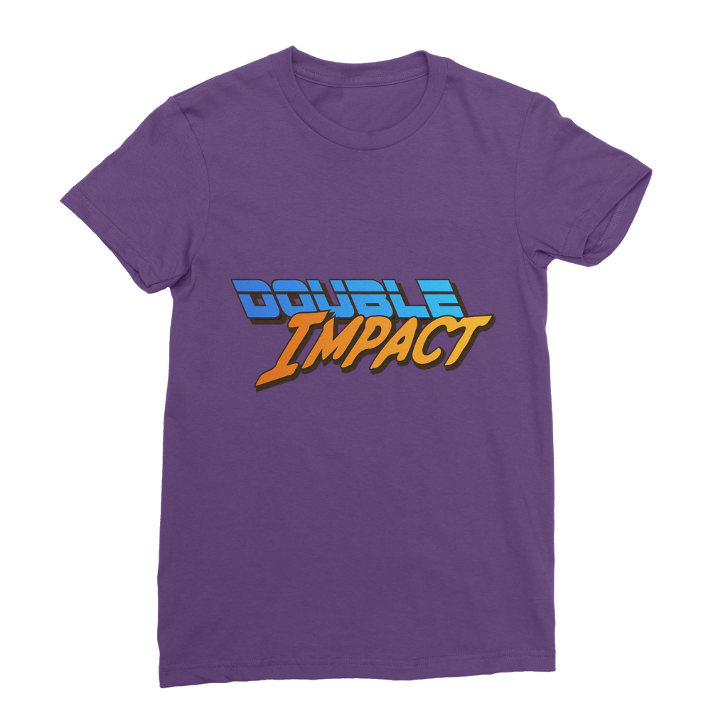 Double Impact (USA) Blue and Orange Women's Wear T-Shirt